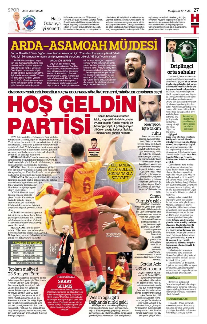 Günün spor gazeteleri (Transfer haberleri - 15 Ağustos 2017) 7 Günün spor gazeteleri (Transfer haberleri - 15 Ağustos 2017) 7