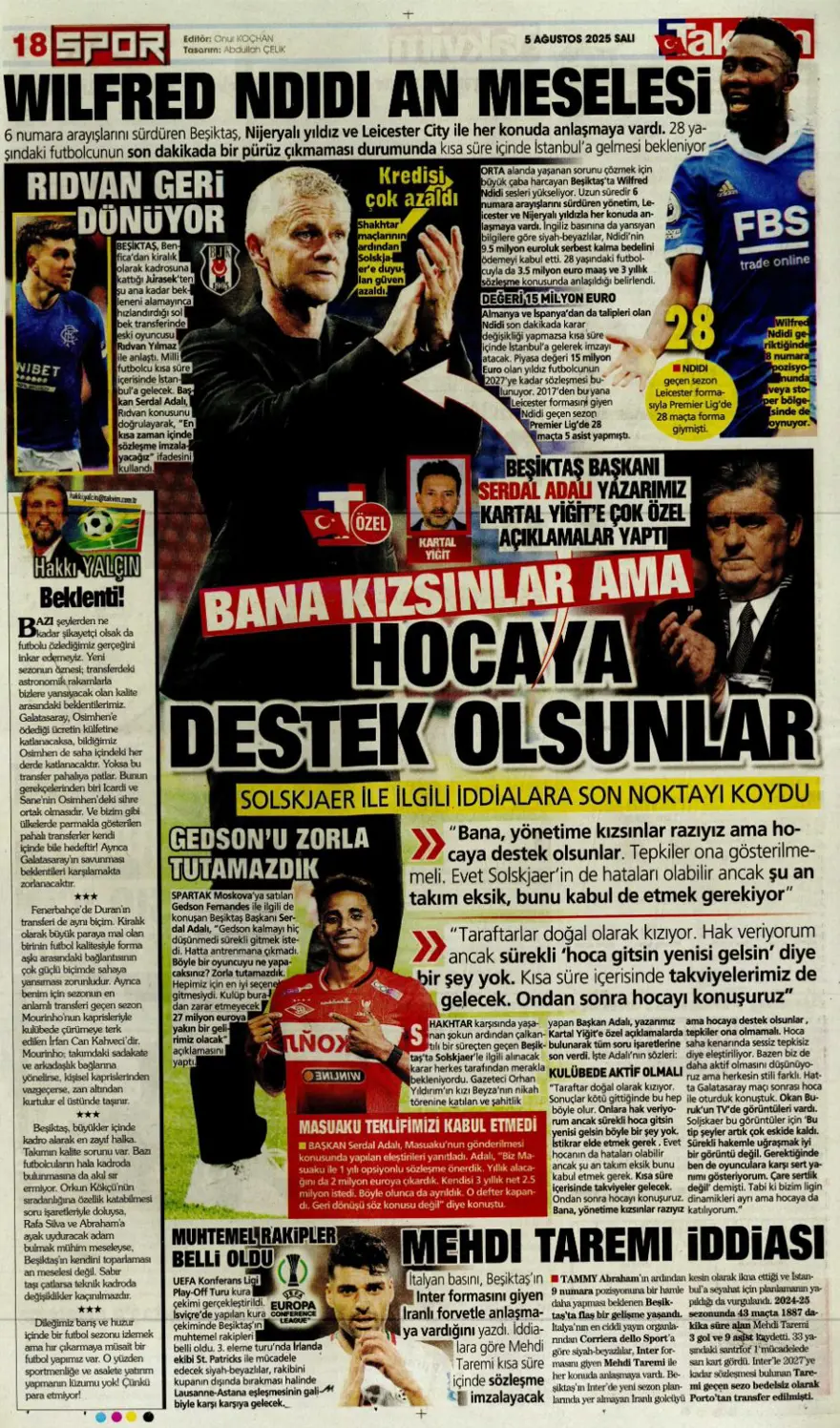 "Mou'nun prensi Kerem" (5 Ağustos spor manşetleri) 24 "Mou'nun prensi Kerem" (5 Ağustos spor manşetleri) 24