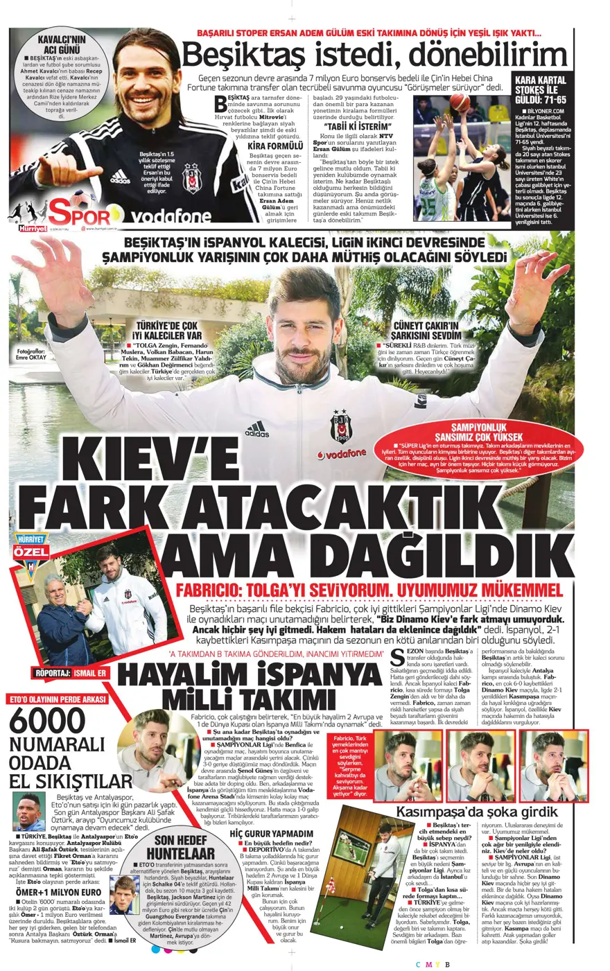 Günün spor manşetleri (10 Ocak 2017) 12