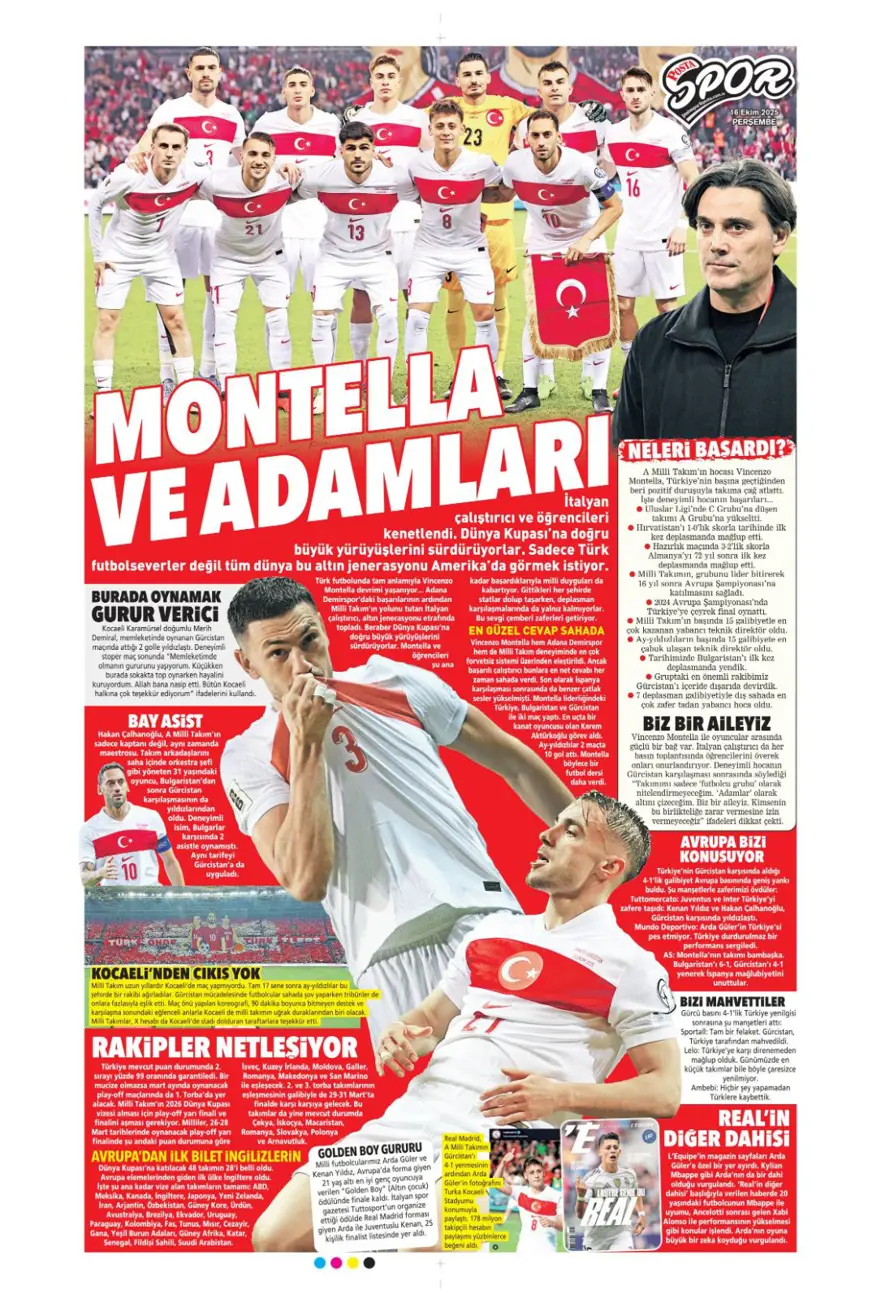 "İrfan Can bombası" (16 Ekim 2025 spor manşetleri) 11