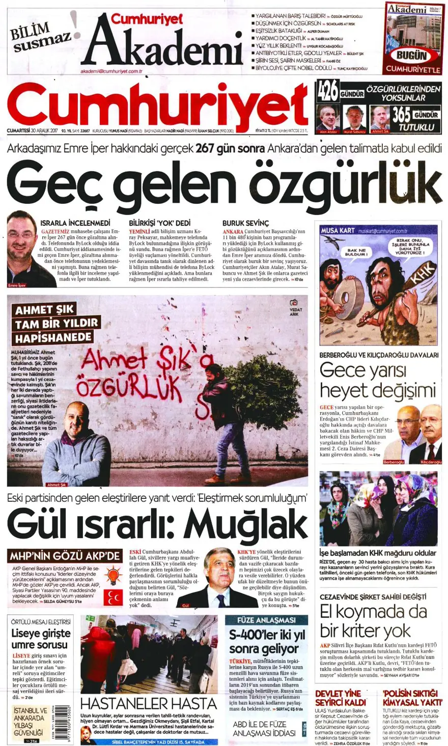 Günün gazete manşetleri - 30 Aralık 2017 4