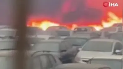 Yunanistan’da orman yangını otoparka sıçradı: 550 araç küle döndü