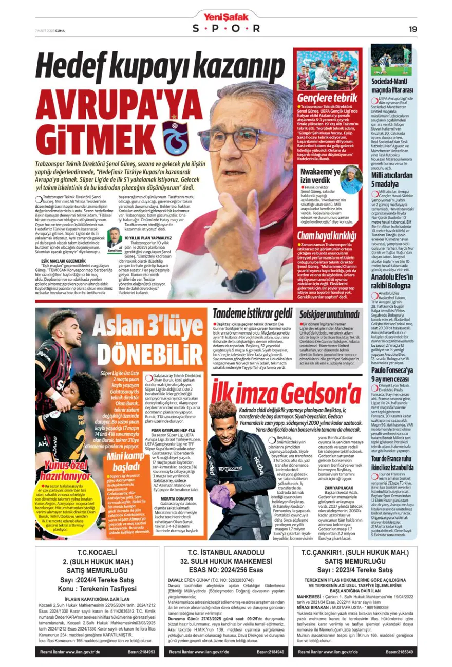 "Turu zora soktu" (7 Mart 2025 spor manşetleri) 19
