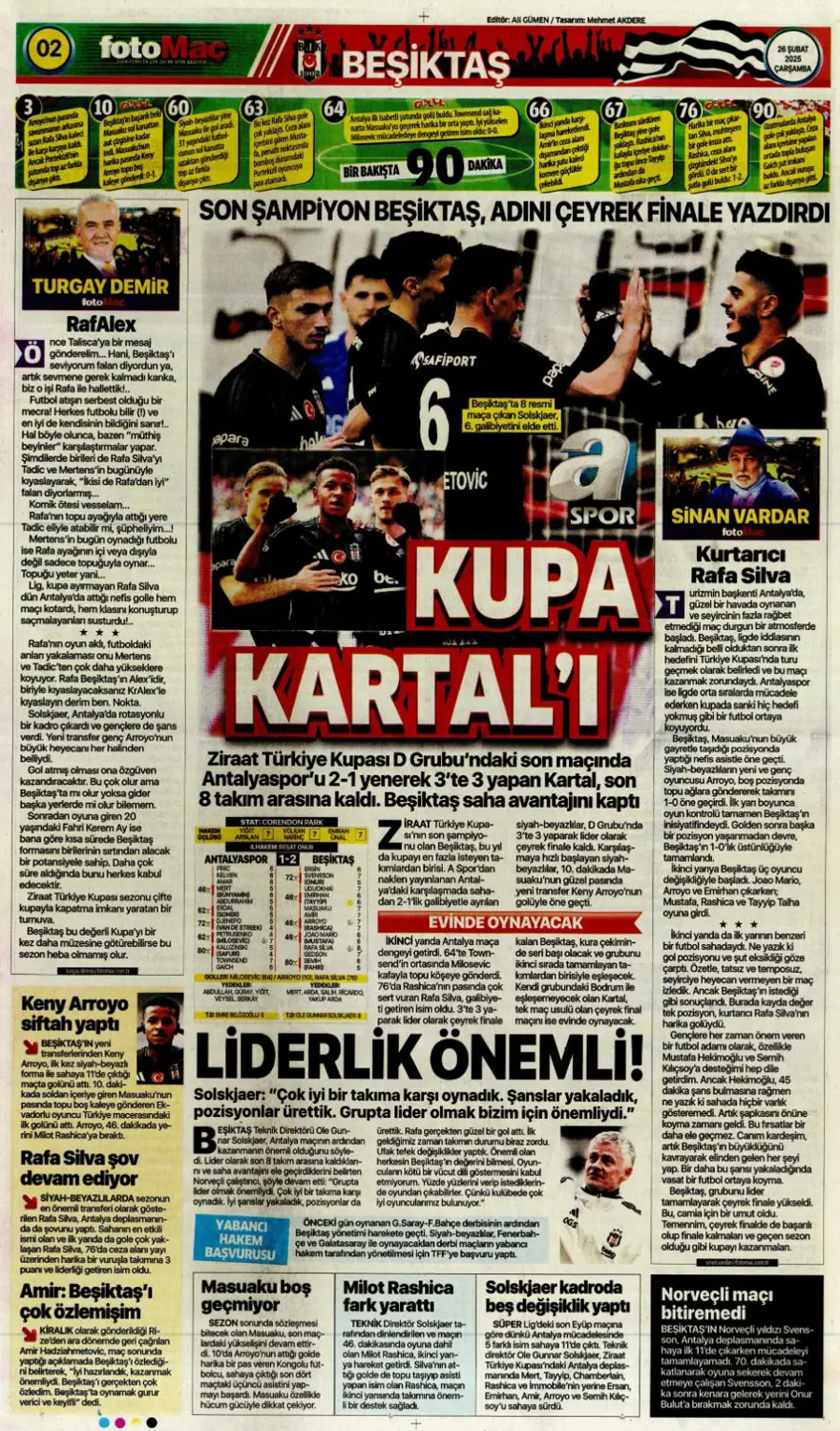 "Türk futbolunda maymun tartışması" (26 Şubat 2025 spor manşetleri) 9