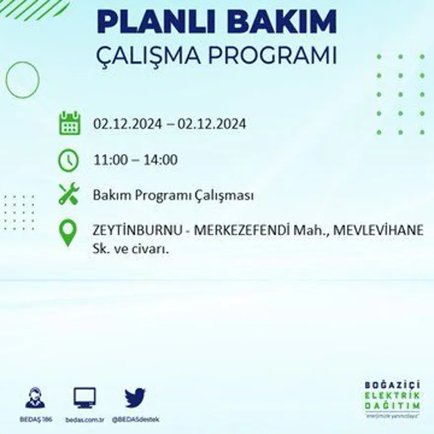 İstanbul'un 20 ilçesinde elektrik kesintisi: Elektrikler ne zaman gelecek? BEDAŞ 2 Aralık kesinti programını paylaştı 34 İstanbul'un 20 ilçesinde elektrik kesintisi: Elektrikler ne zaman gelecek? BEDAŞ 2 Aralık kesinti programını paylaştı 34