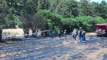 Çanakkale'de tarım arazisinde çıkan yangın söndürüldü