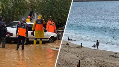 Bir taraf kış bir taraf yaz: Güneşi görenler sahile koştu