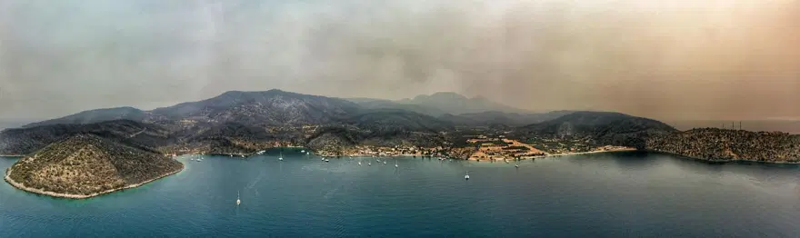 Bodrum ve Milas'ta yanan alanlar havadan görüntülendi 32 Bodrum ve Milas'ta yanan alanlar havadan görüntülendi 32