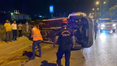 Kahramanmaraş'ta işçi servisi devrildi: Yaralılar var
