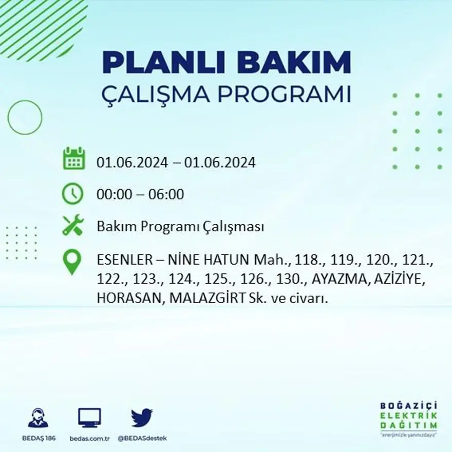 İstanbul'un 18 ilçesinde elektrik kesintisi yaşanacak: Elektrikler ne zaman gelecek? (1 Haziran BEDAŞ kesinti programı) 20 İstanbul'un 18 ilçesinde elektrik kesintisi yaşanacak: Elektrikler ne zaman gelecek? (1 Haziran BEDAŞ kesinti programı) 20