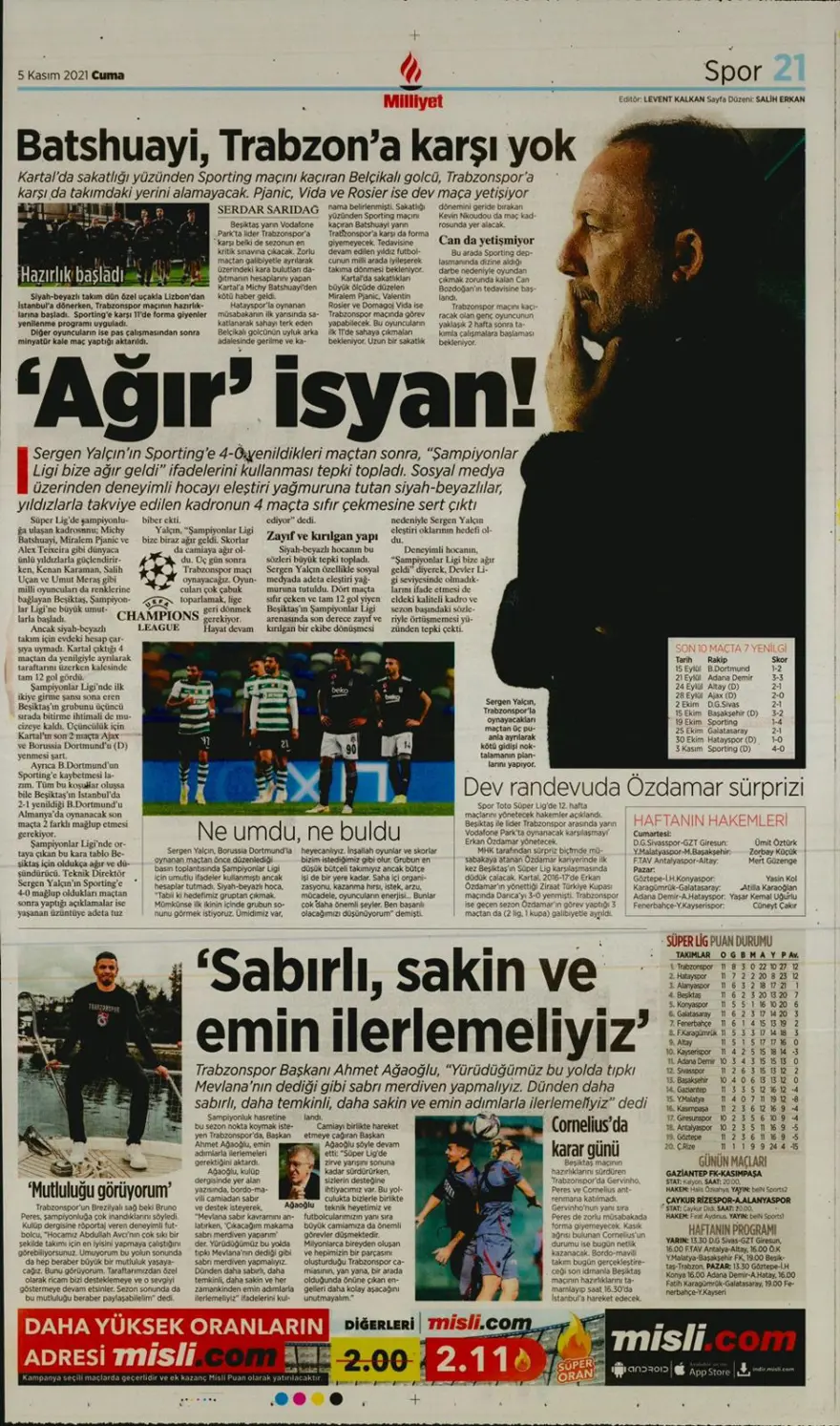 Günün spor manşetleri (5 Kasım 2021) 10