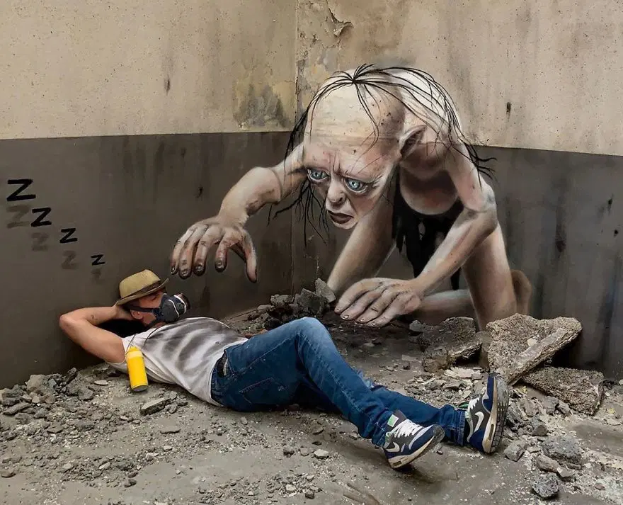 Fransız sokak sanatçısından 3 boyutlu grafitiler 4