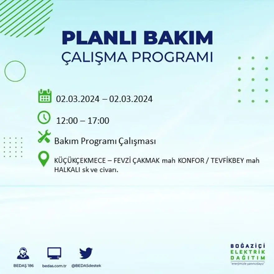 İstanbul'un 12 ilçesinde elektrik kesintisi: Elektrikler ne zaman gelecek? 9 İstanbul'un 12 ilçesinde elektrik kesintisi: Elektrikler ne zaman gelecek? 9