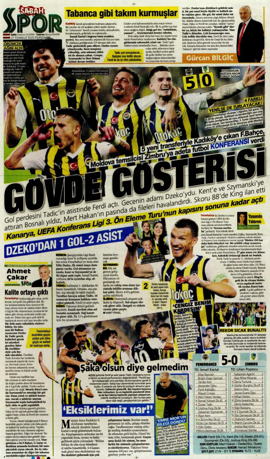 "Hücumda joker Rebic" günün spor manşetleri (27 Temmuz 2023) 26