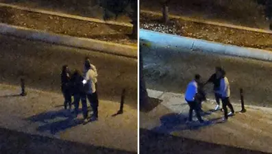 Tartıştığı kız arkadaşını sokak ortasında dövdü