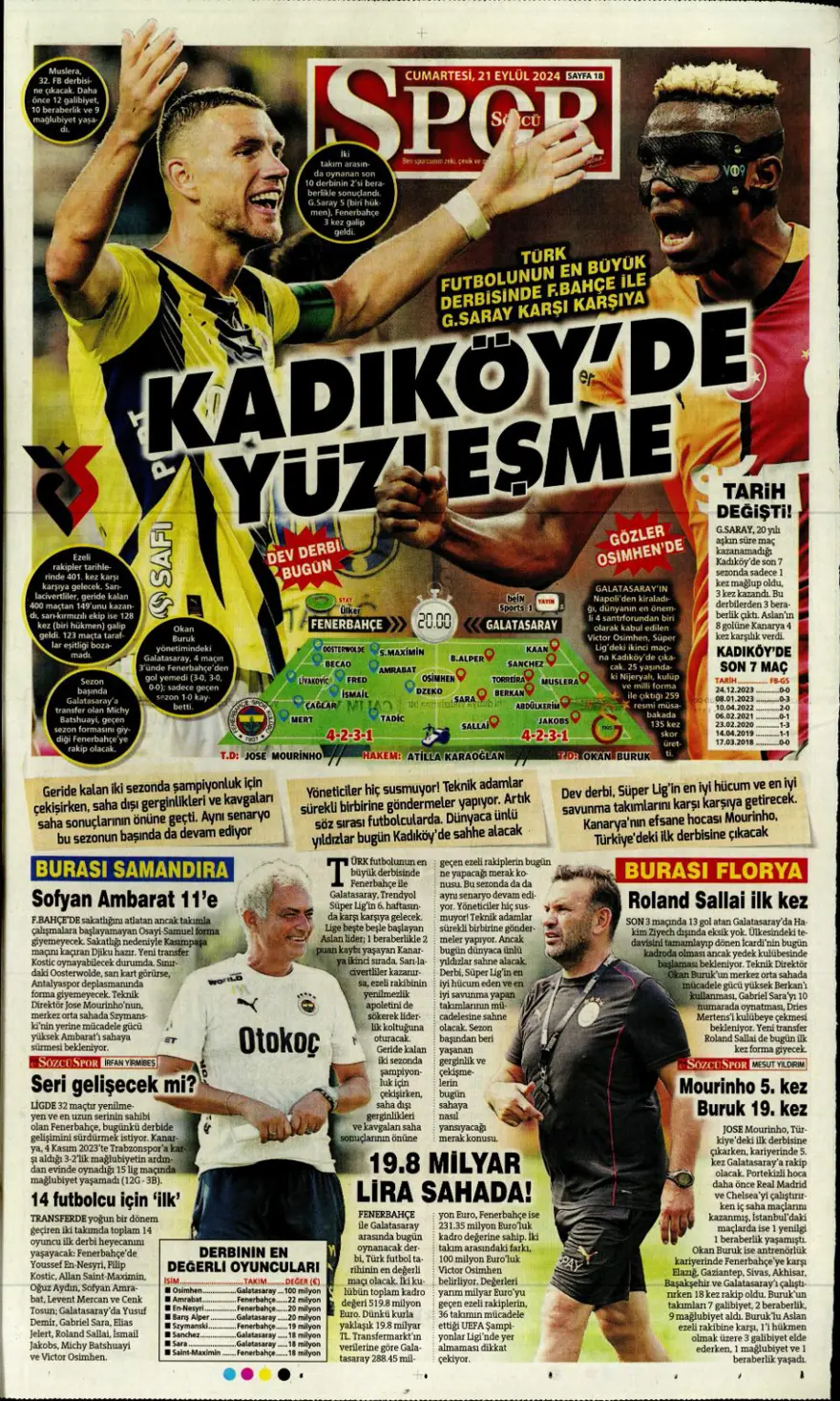 "Savunmada Fener, hücumda Aslan" (21 Eylül 2024 spor manşetleri) 8 "Savunmada Fener, hücumda Aslan" (21 Eylül 2024 spor manşetleri) 8