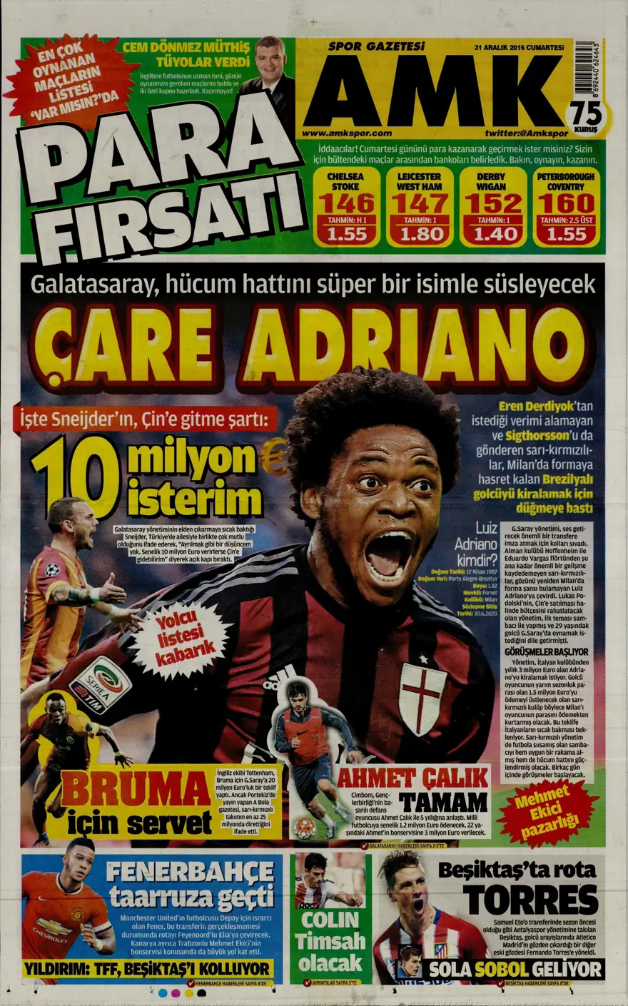 Günün gazete manşetleri - 31.12.2016 16