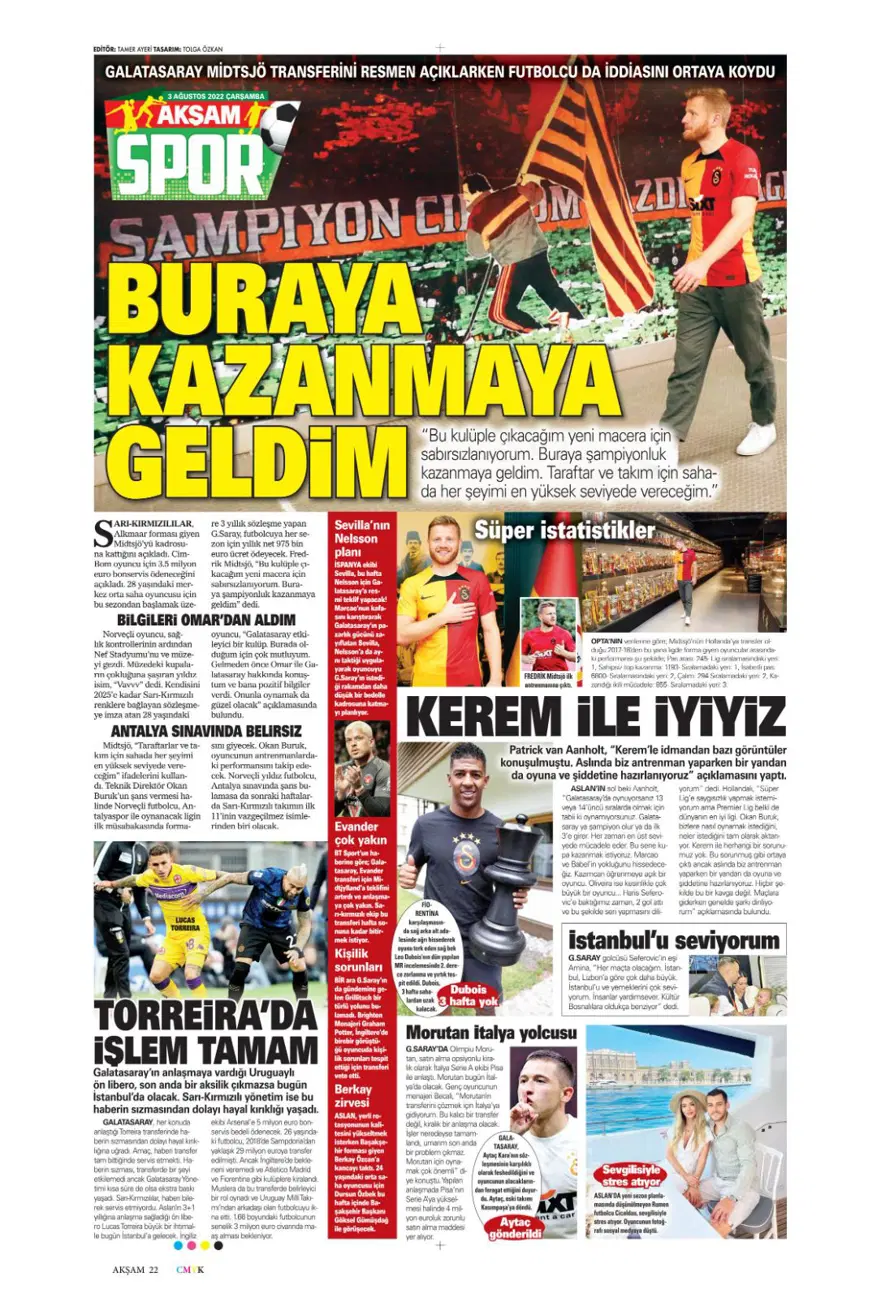 Günün spor manşetleri (3 Ağustos 2022) 2