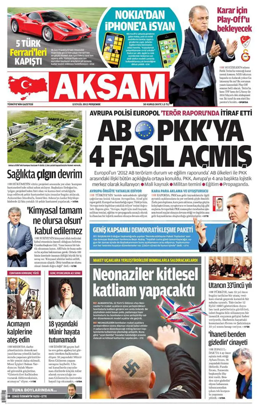 12 Eylül 2013 gazete manşetleri 3