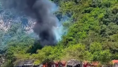 Bartın'da bungalov tesisinde yangın