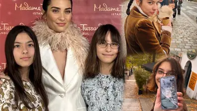 Tuba Büyüküstün, ikiz kızlarıyla Paris'ten paylaştı
