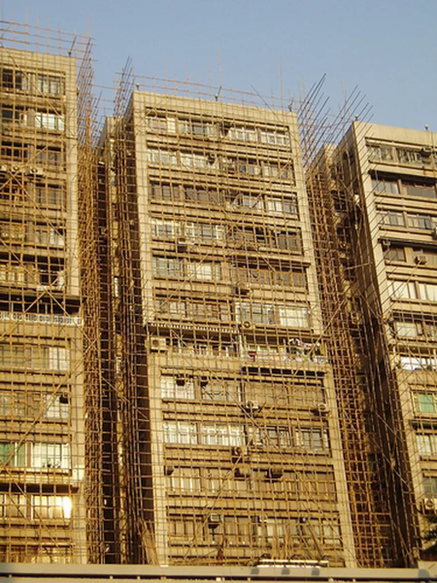 Modern binalara bambu yardımı 4