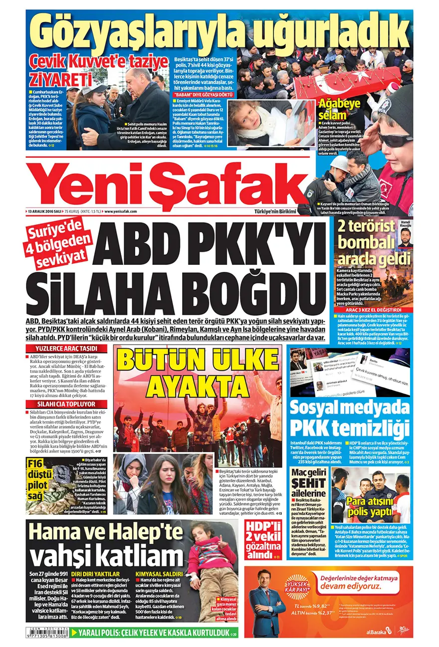 Günün gazete manşetleri - 13 Aralık 2016 16