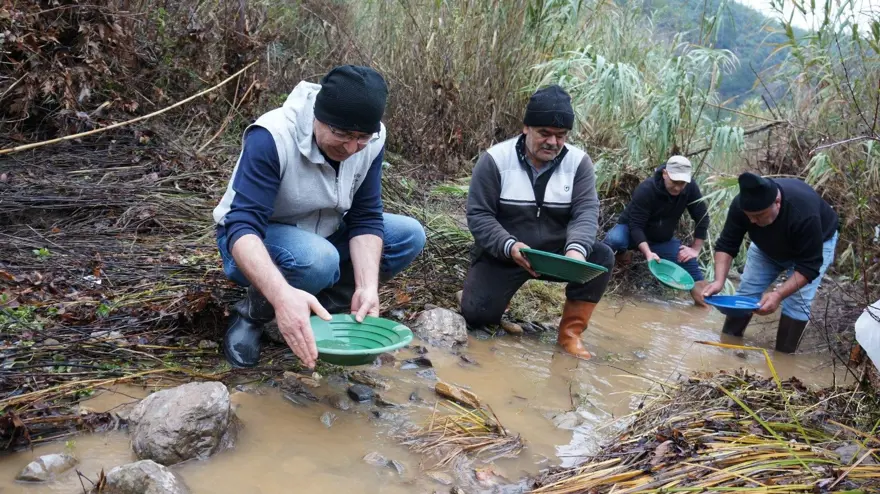 Buz gibi suda altın avı: Haberi duyan koşuyor 6