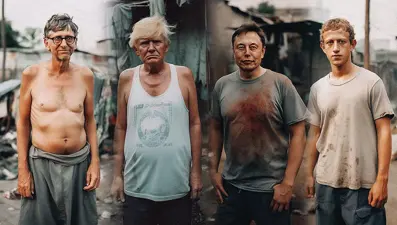 Yapay zeka yanıtladı: Ünlü milyarderler yoksul olsaydı nasıl görünürdü?