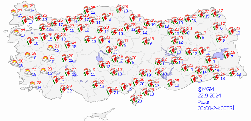22 EYLÜL PAZAR HAVA DURUMU 15