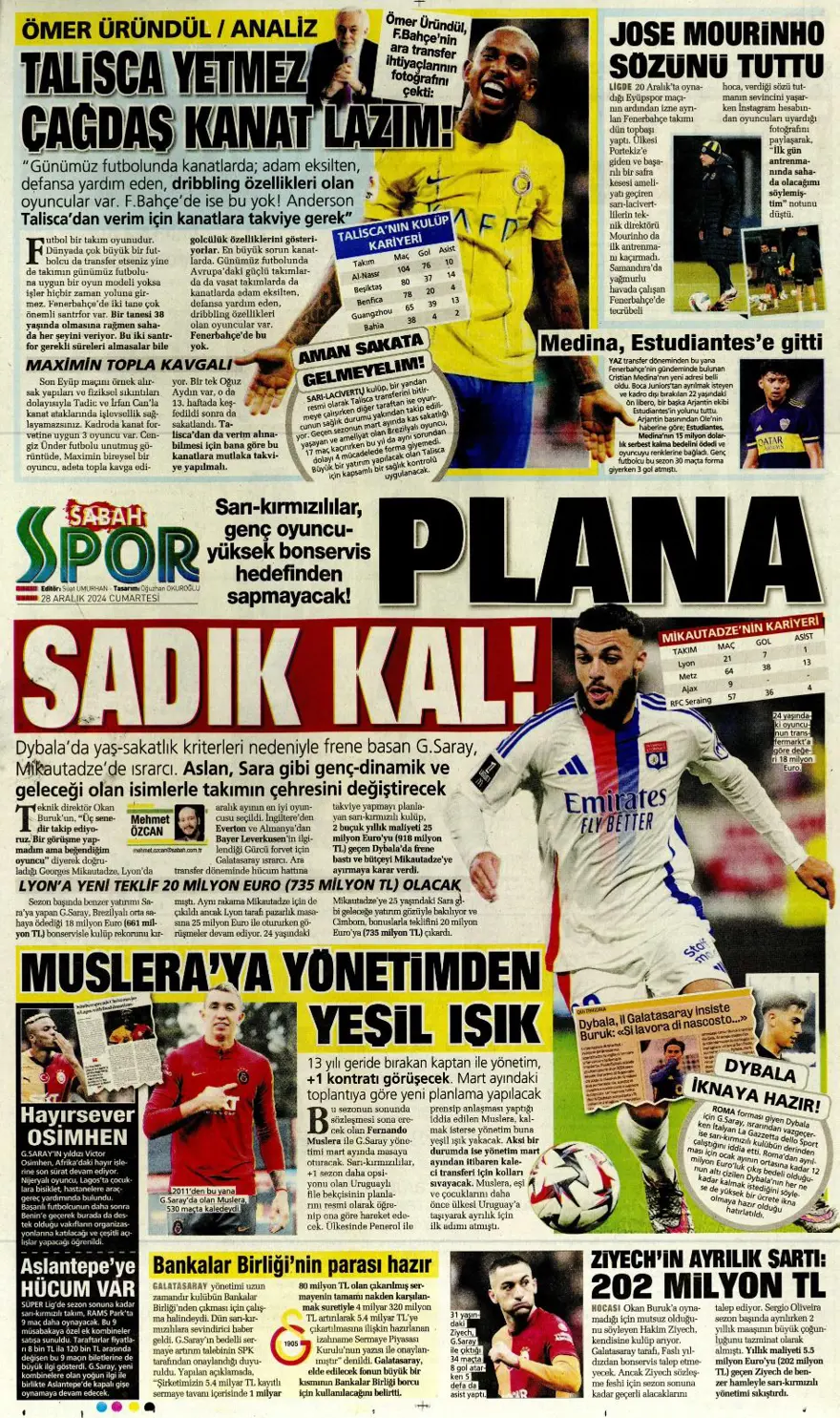 "Richarlison bombası" (28 Aralık 2024 spor manşetleri) 8 "Richarlison bombası" (28 Aralık 2024 spor manşetleri) 8