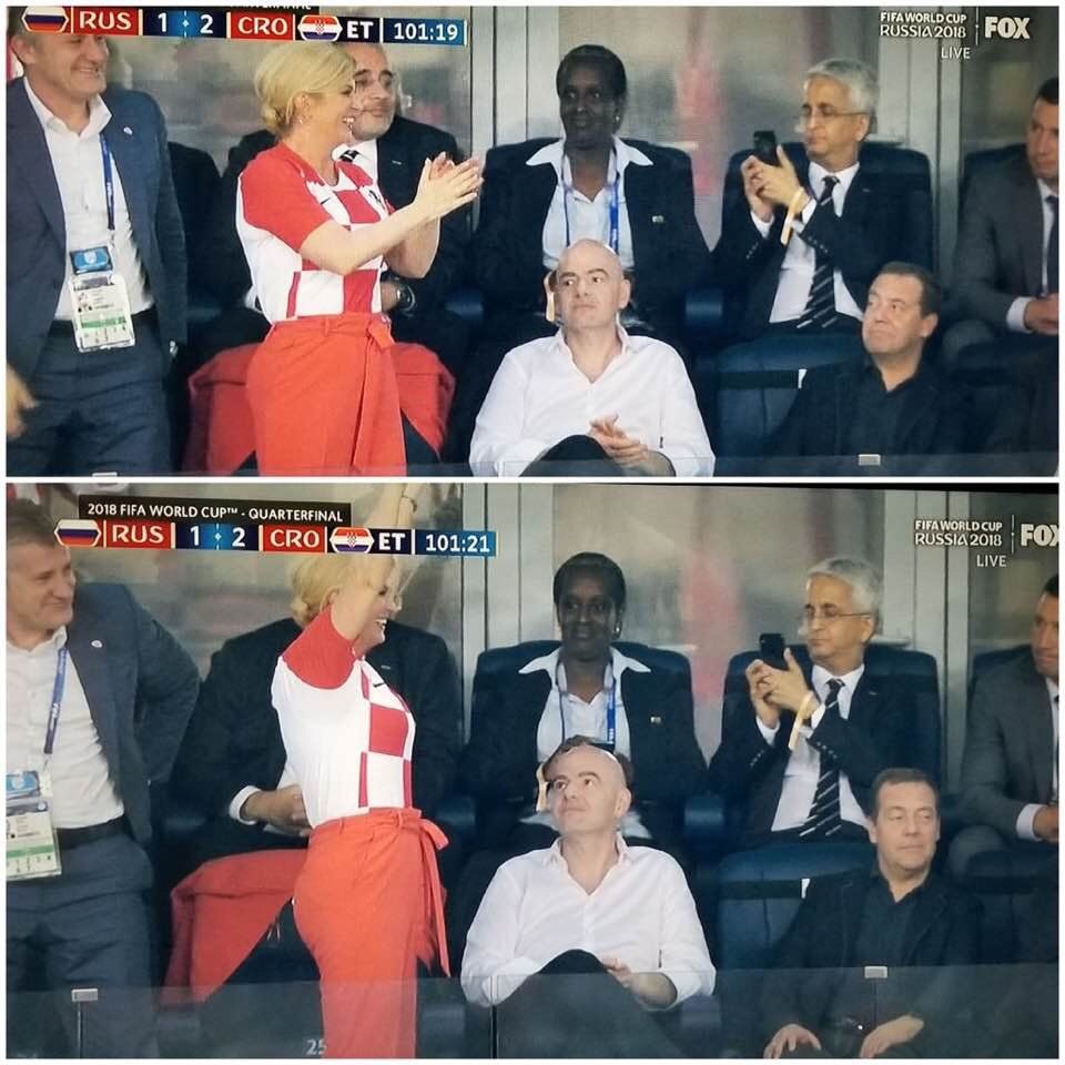 Hırvatistan-Rusya maçına Cumhurbaşkanı Grabar-Kitarovic damga vurdu