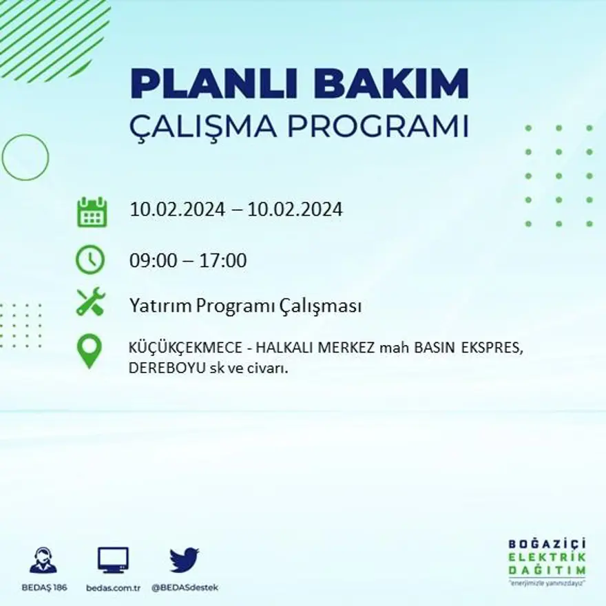 İstanbul'un 17 ilçesinde elektrik kesintisi yaşanacak: Elektrikler ne zaman gelecek? (10 Şubat BEDAŞ kesinti programı) 30 İstanbul'un 17 ilçesinde elektrik kesintisi yaşanacak: Elektrikler ne zaman gelecek? (10 Şubat BEDAŞ kesinti programı) 30