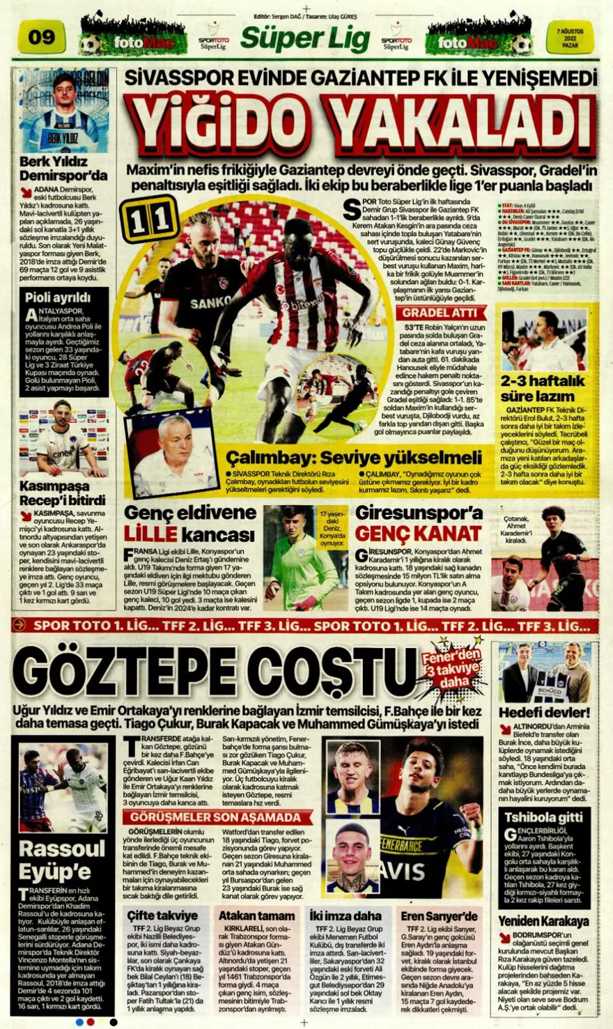 Günün spor manşetleri (7 Ağustos 2022) 11