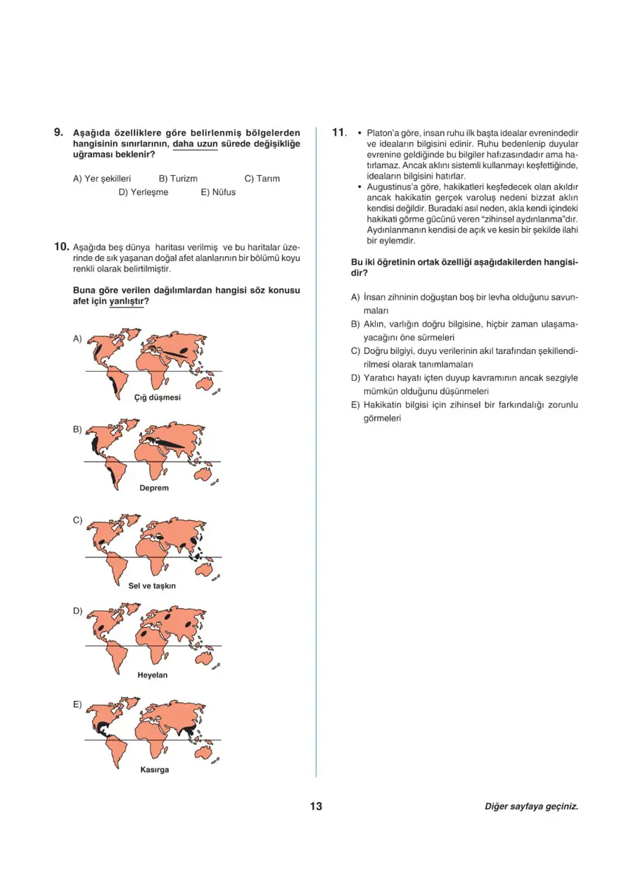 Uğur Okulları TYT -1 deneme sınavı 12