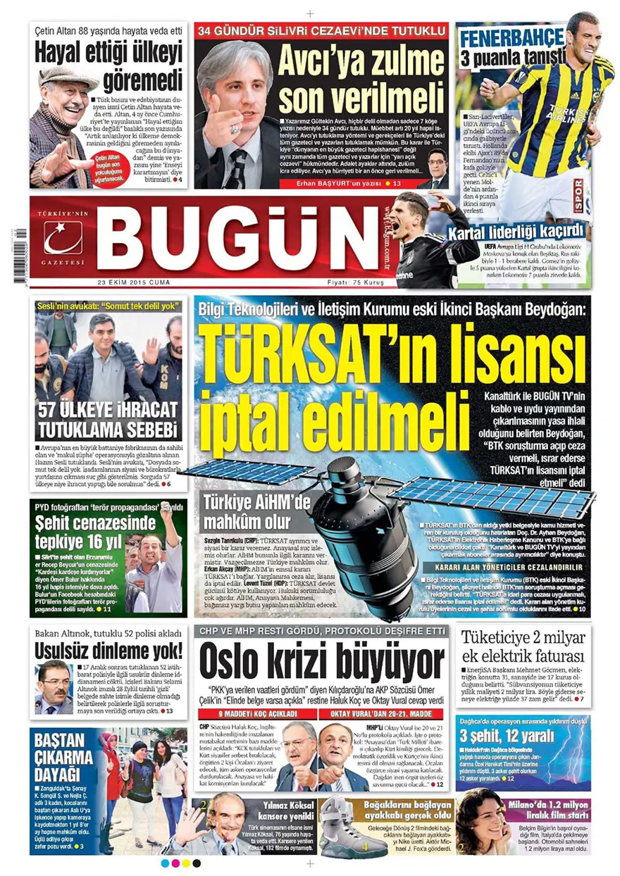 Günün gazete manşetleri - 23 Ekim 2015 6