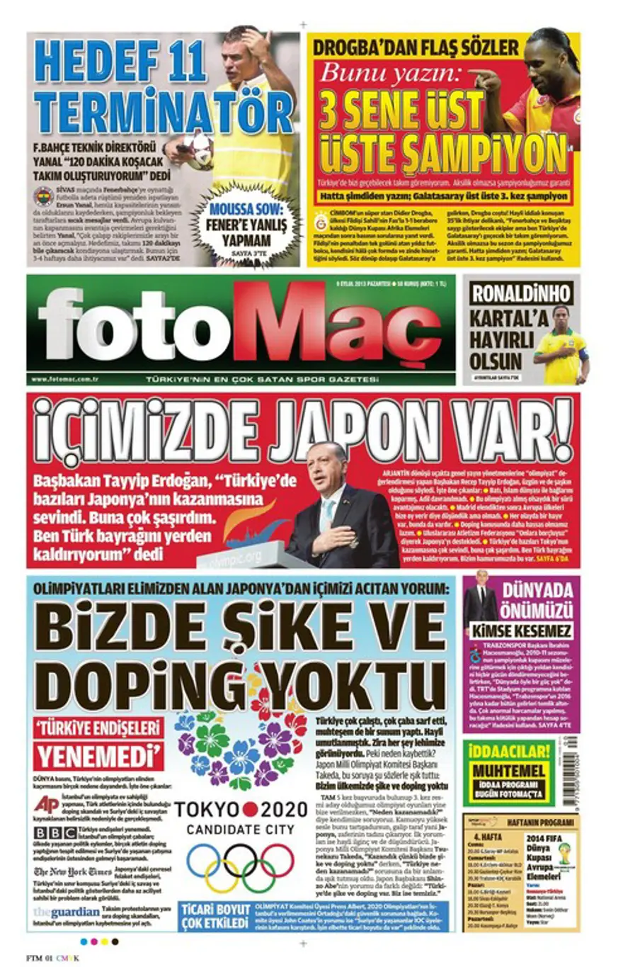 9 Eylül 2013 gazete manşetleri 7