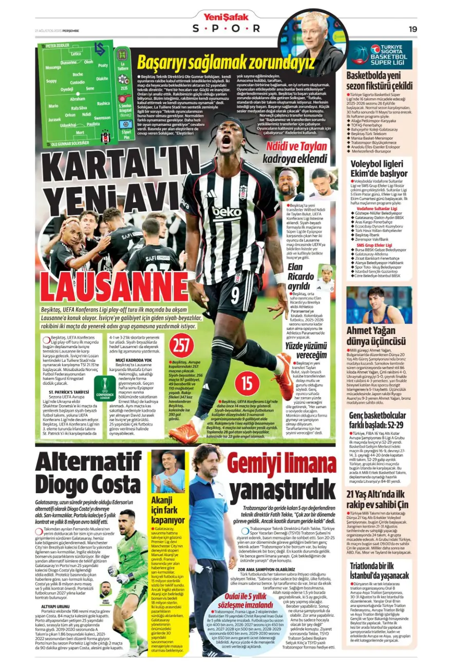 "Akanji müjdesi" (21 Ağustos spor manşetleri) 37