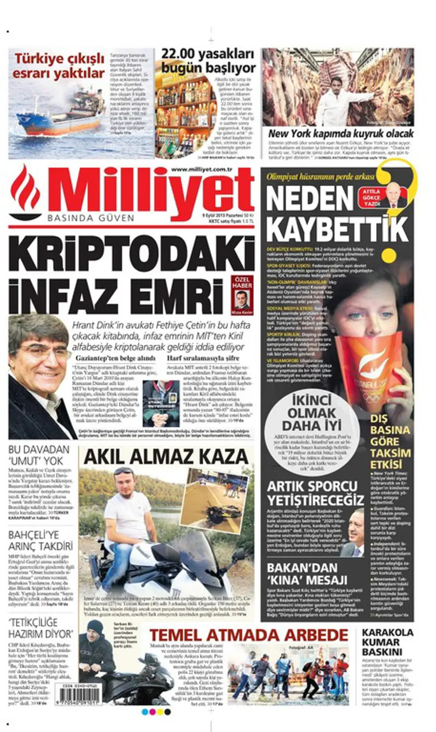 9 Eylül 2013 gazete manşetleri 10