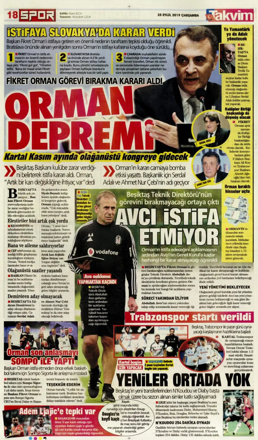Günün spor manşetleri (25 Eylül 2019) 17