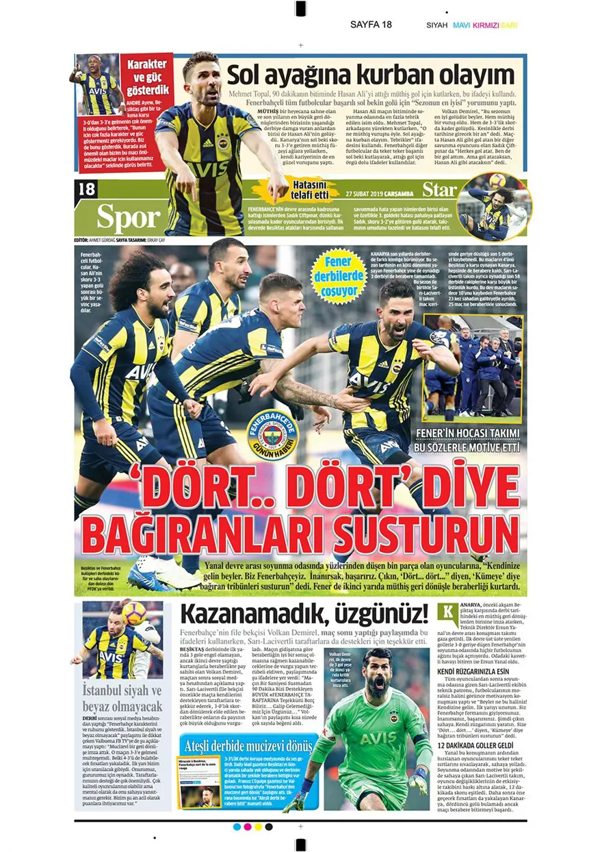 Günün spor manşetleri (27 Şubat 2019) 6