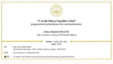 Bakanlıktan engellilere özel davetiye