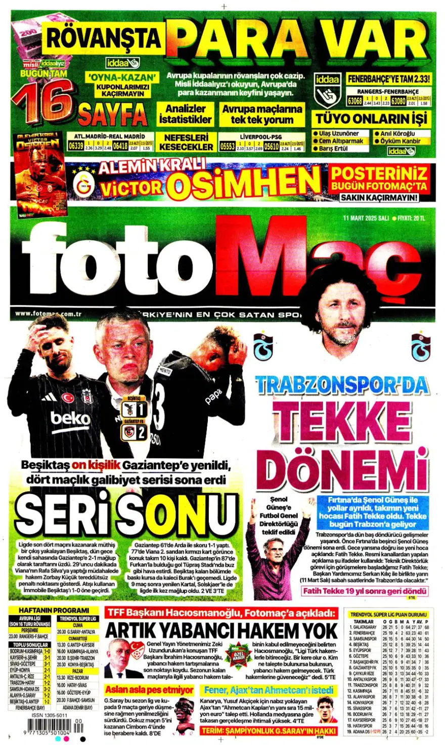 "Fener gözü kararttı" (11 Mart 2025 spor manşetleri) 7 "Fener gözü kararttı" (11 Mart 2025 spor manşetleri) 7