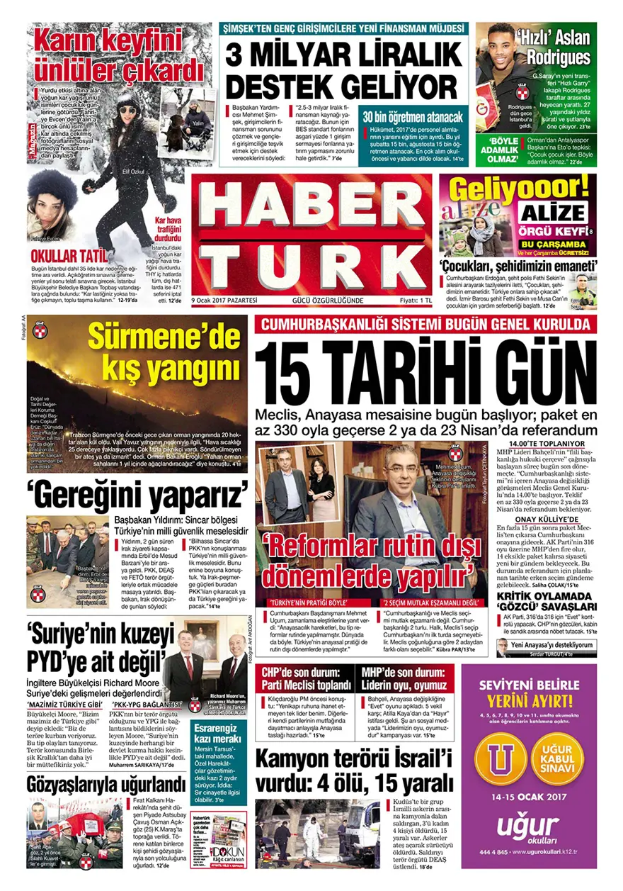 Günün gazete manşetleri - 9 Ocak 2017 4