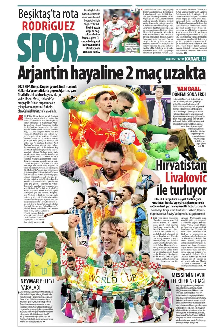 Günün spor manşetleri (11 Aralık 2022) 19