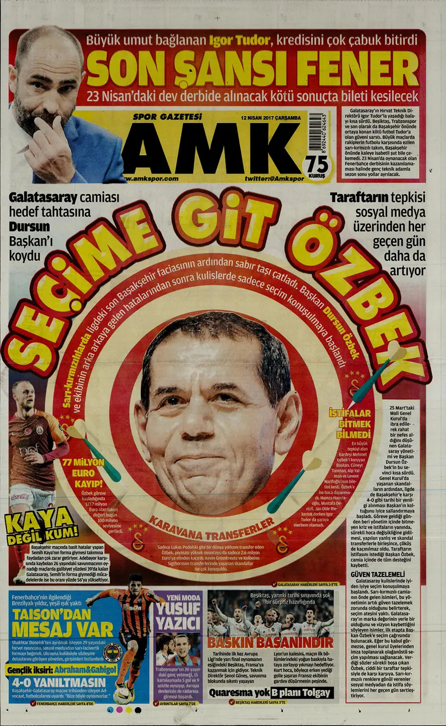 Günün gazete manşetleri - 12 Nisan 2017 19