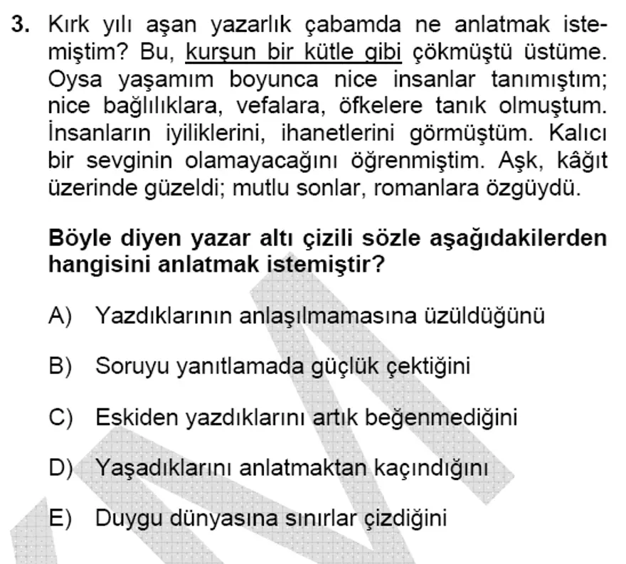 YGS Türkçe Soru ve Yanıtları 2