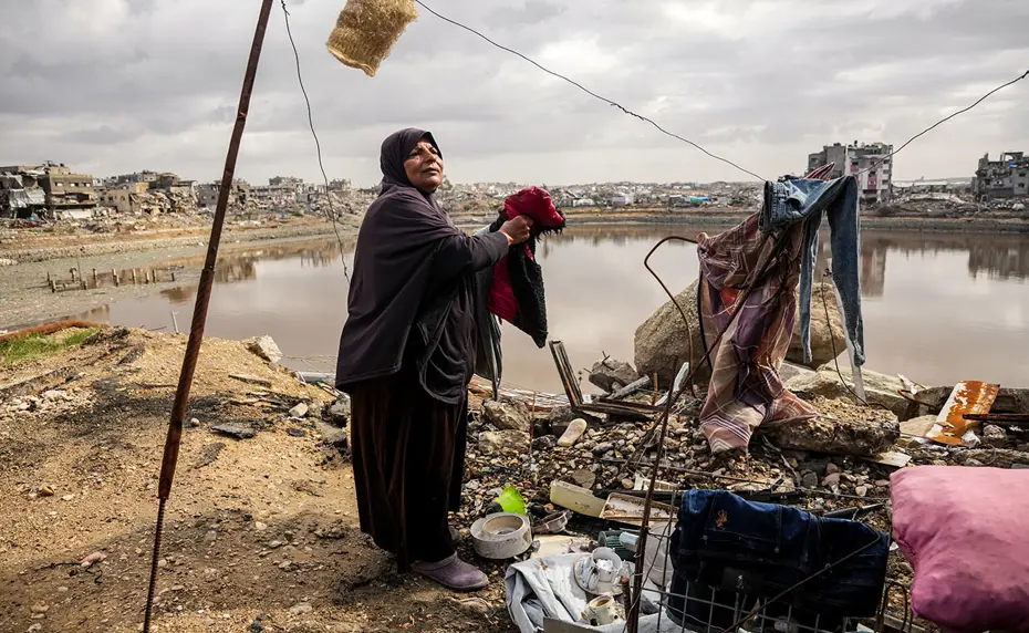 Gazze'de kadın ve çocuklar zorlu doğa koşullarıyla mücadele ediyor