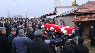 Kazada şehit olan polis son yolculuğuna uğurlandı