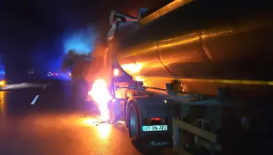 Tankerde başlayan yangın ormana sıçradı